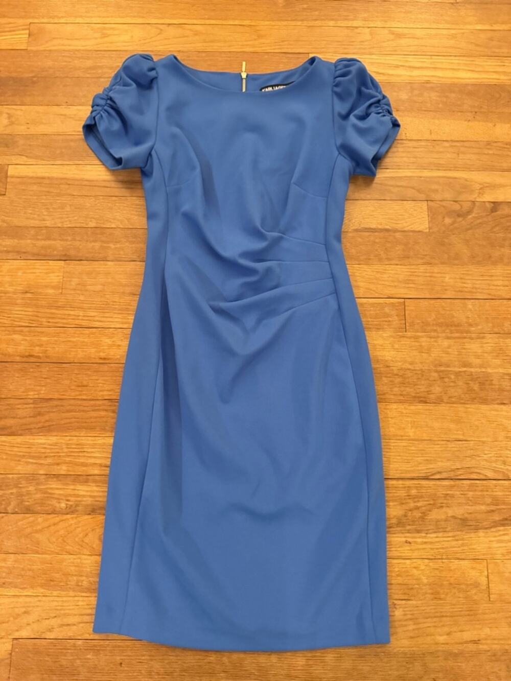 Karl Lagerfeld Women's Blue Knee Length Sheath Dress - Size 2 b92